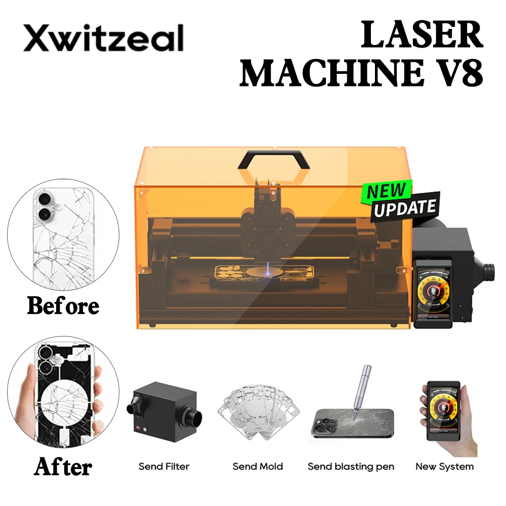 

Xwitzeal V8 Laser Machine Features Automatic Laser Adjustment Supports IPhone 8-16 Series Back Cover Camera Bracket Removal Tool
