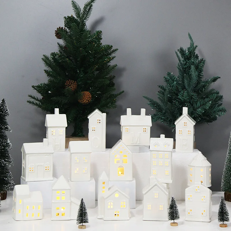 

Creative craft ceramic LED small house night light atmosphere light decorative ornaments factory direct sales wholesale