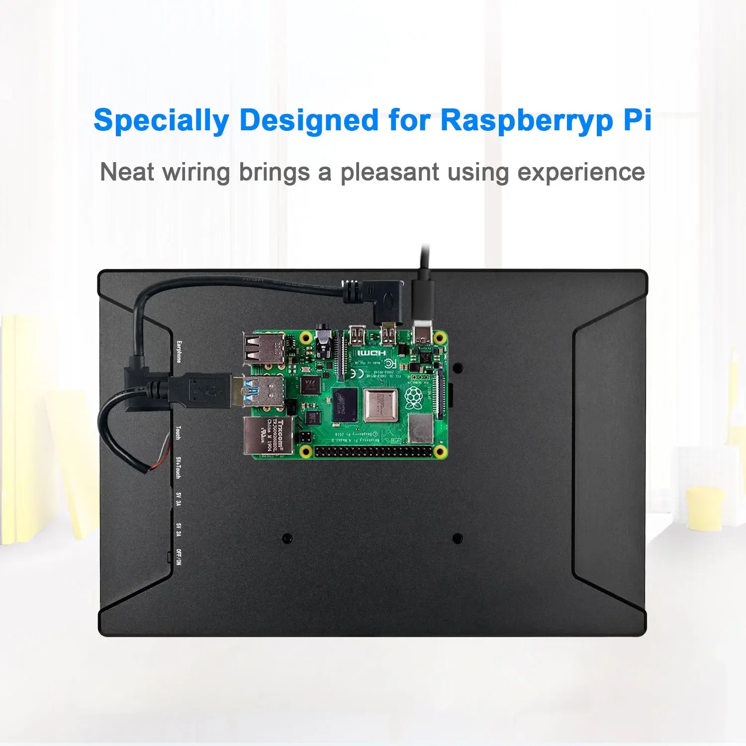 10.5 Inch Touchscreen Portable Monitor 2560×1600 2.5K OLED HFMI Display for Laptop PC PS Game Raspberry Pi 5 4 3+Linux Windows