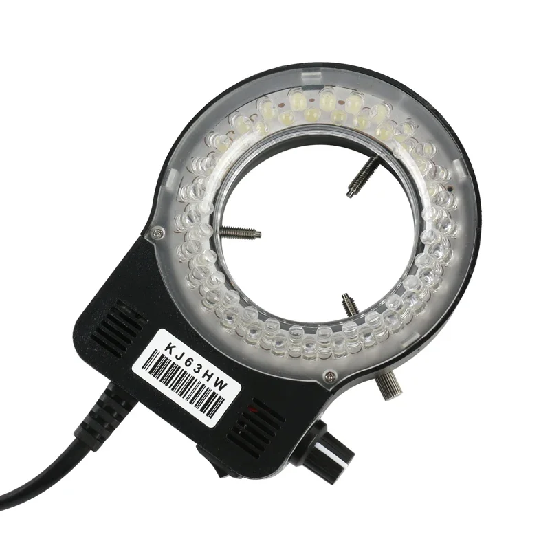 56 LED Adjustable Ring Light Illuminator Lamp Black White For Stereo Microscope Industrial Camera