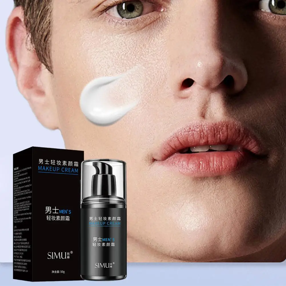 Men'S BB Cream Long-lasting Moisturizing Oil Control Acne Marks Scars Spots Pore Makeup Dark Primer Full Concealer Covering E2J7