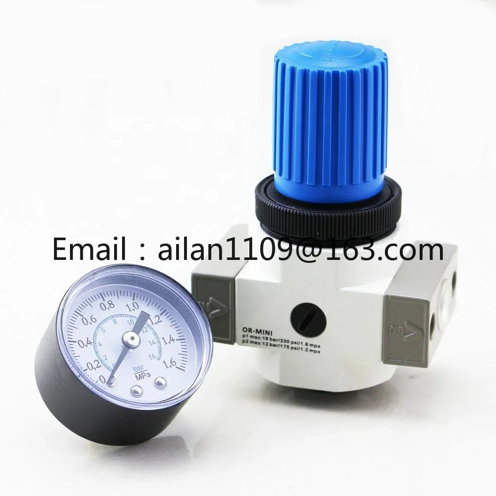 OR-02 MINI Air Source Treatment Mini Pneumatic Air Pressure Regulator with Gauge  OR MINI MIDI MAXI Type