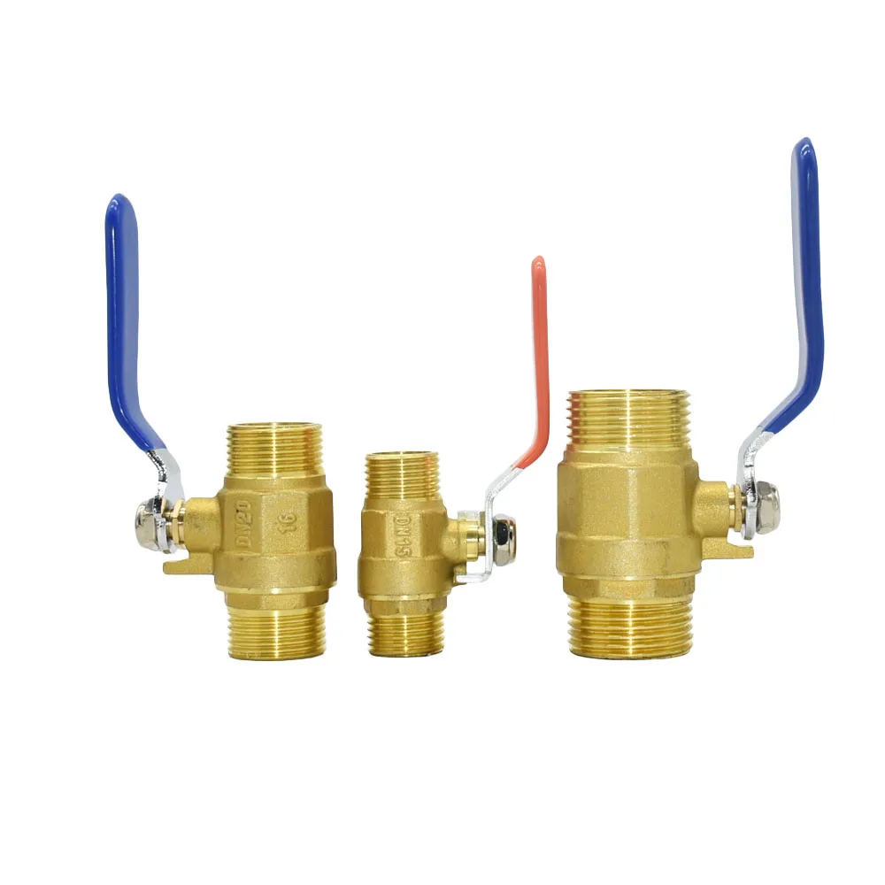 Brass 1/2 3/4 1inch Male Female Thread Connector Ball Valve Copper Water Pipe Fitting Copper Metal Threaded Water Pipe Connector