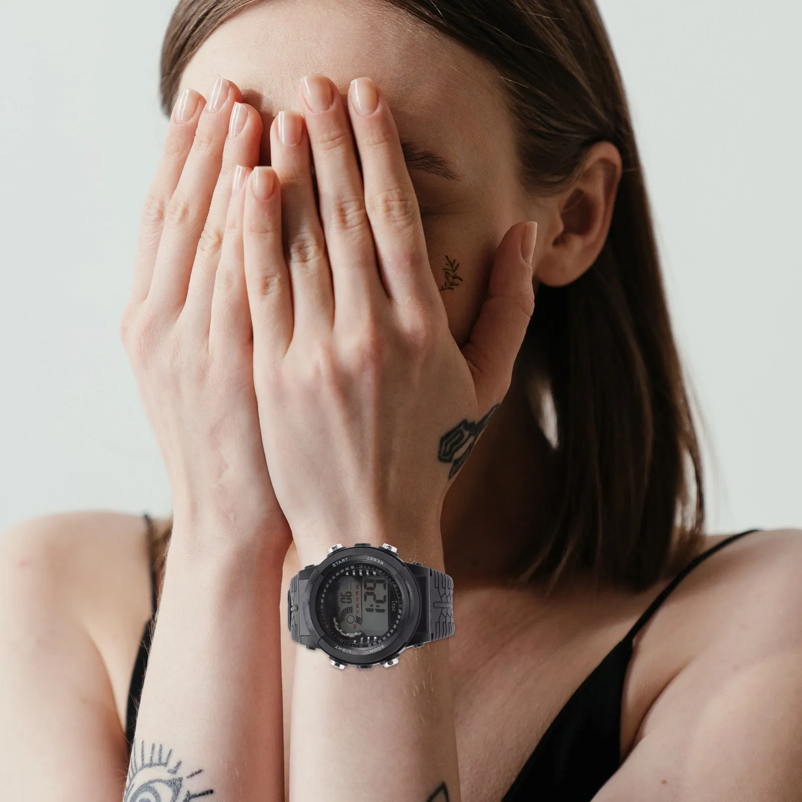 1pcs Led Digital Waterproof Sports Watch Large Screen Multi-Function Electronic Timepiece Decorative Outdoor Watch