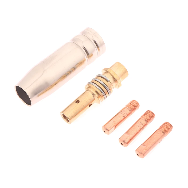 5 pz 0.6mm 0.8mm 0.9mm 1.0mm 1.2mm Ugello di Protezione Per Rilon Riland Jasic Forniture di Saldatura MB15AK MIG Punta di Contatto di Saldatura