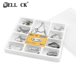 Matriz dentária no.1.330 matrizes de metal com contornos seccionais com clipe de mola kit universal para substituição de dentes ferramentas para dentista