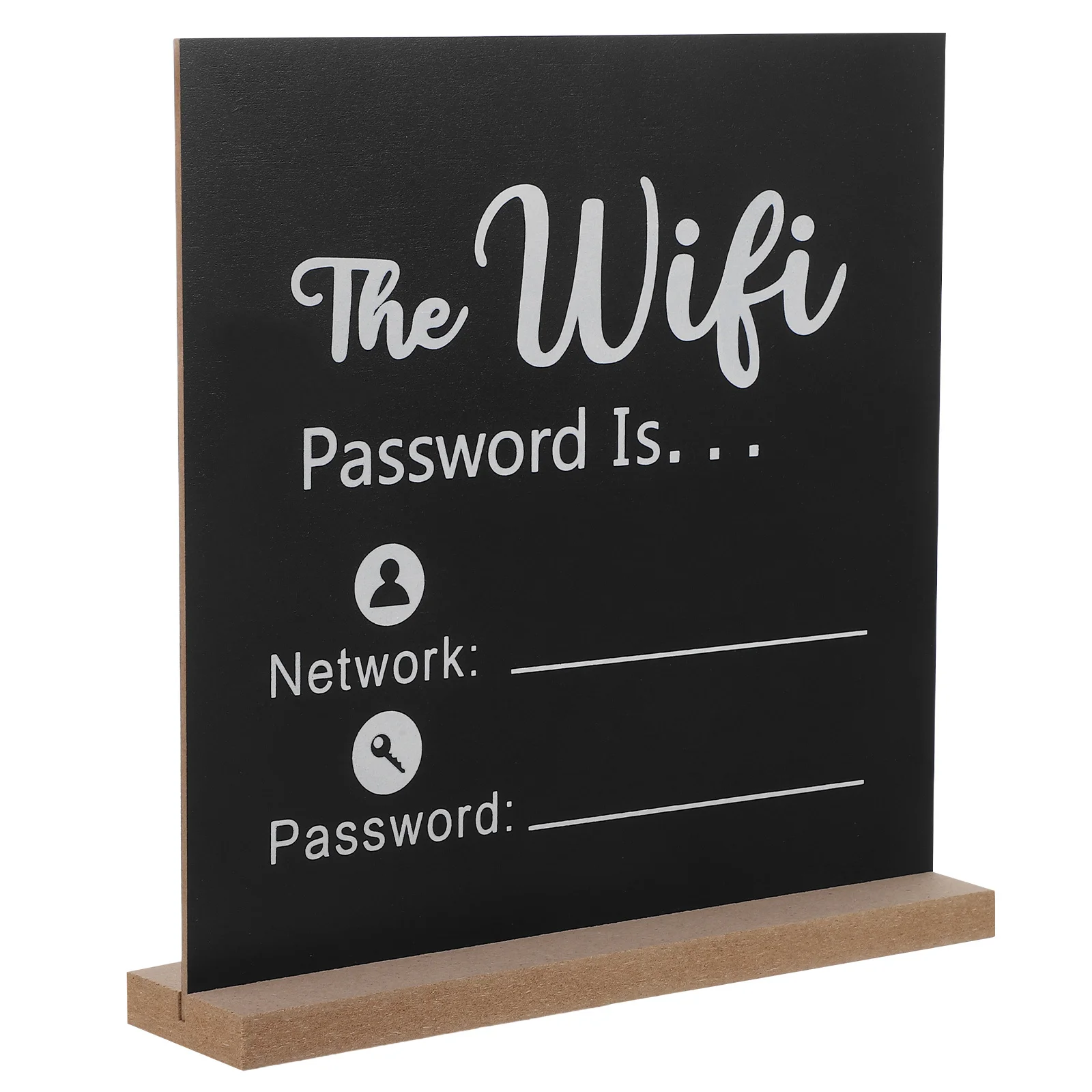 

Wireless Network Sign: Wooden Desktop Wifi Password Sign With Base For Office Hotel Conference Room Table Top Vertical Network