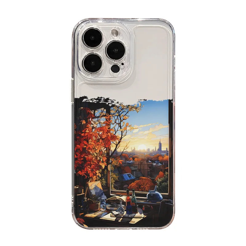 The Sunset Outside The Window At Dusk Phone Case iPhone 16 15 14 13 12 11 Pro Max XR X XS 14 15 7 8 Plus Y2K Anti Fall Cover