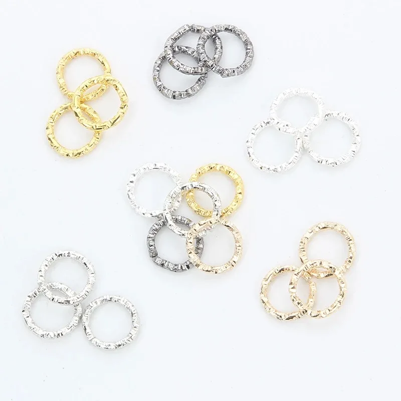 Mixed  50-100pcs 8-18mm Round Jump Rings Twisted Open Split Rings Jump Rings Connector DIY for Jewelry Makings Findings Supplies