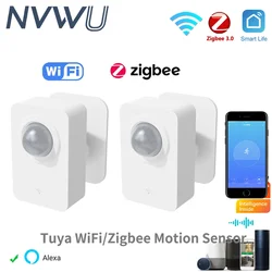 Sensor de movimiento PIR Tuya Zigbee para detección pasiva infrarroja Smart Life, Detector de sistema de alarma de seguridad trabajo remoto con Alexa