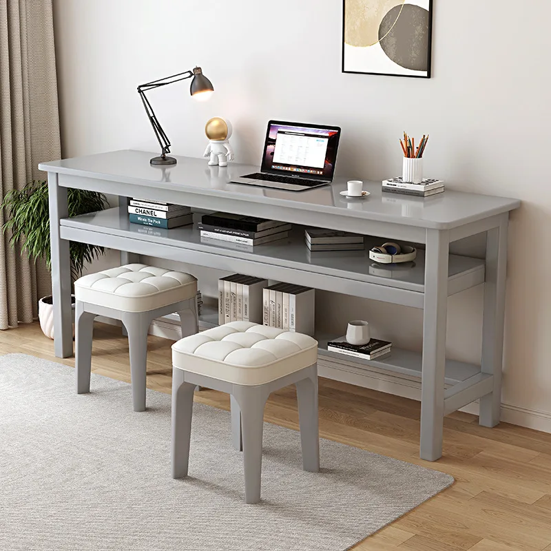 Mesa dupla de madeira maciça de 1.6 metros, mesa longa de 40cm de largura e mesa extremamente estreita 1.8 mesa de computador estendida, mesa de estudo em casa