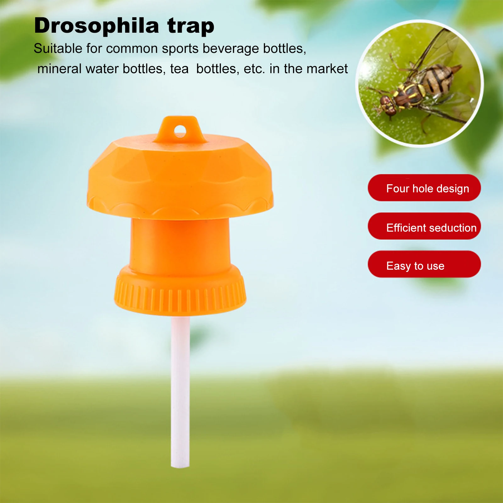 Trappola per mosche di frutta Killer Plastic Geel Drosophila Val Fly Catcher Pest Insect Control Voor Home Boerderij Boomgaard 6*6*2 Cm