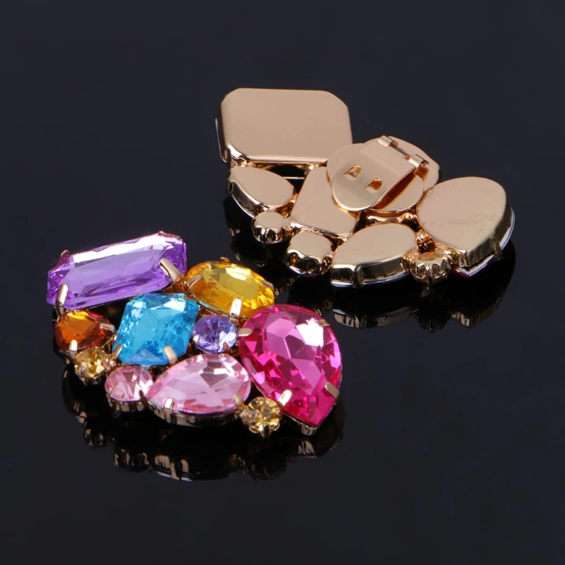 1PC Crystal Shoes Buckle Women Shoes Decoration Clips Bridal Charm Decor Fashion Shoe Accessories For Wedding Party