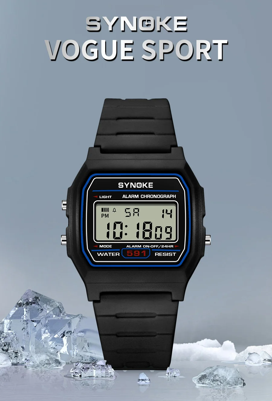 SYNOKE Student Digitaluhr Unisex Sportuhr Multifunktions Sport Wasserdicht Leuchtende LED Klassische Uhr für Männer und Frauen – Detail 3