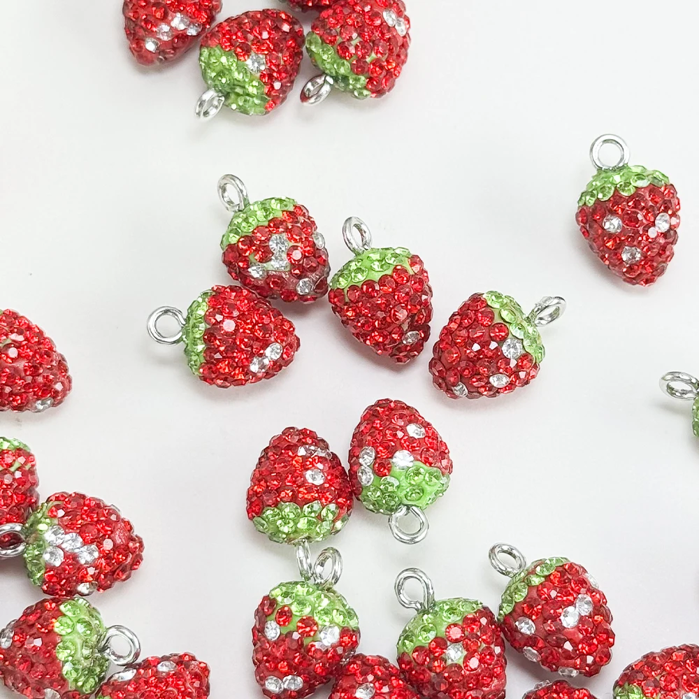 

Сердечный дизайн 100 шт. 18*12 мм подвески из полимерной глины/ручная работа/фурнитура и компоненты для ювелирных изделий/форма клубники/кулон # 19302