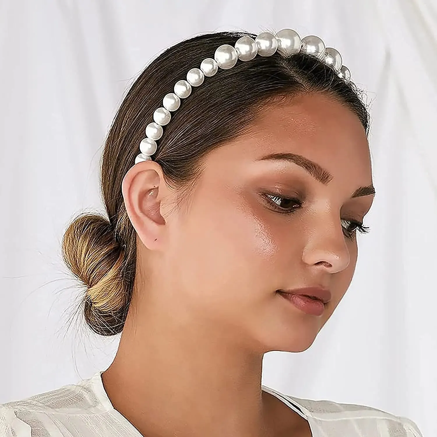 1/2Pcs Fashion Pearl Headbands for Women Girls Simple Hair Bands Rose Flower Hairband Elegant Hairhoop Hair Accessories Headwear