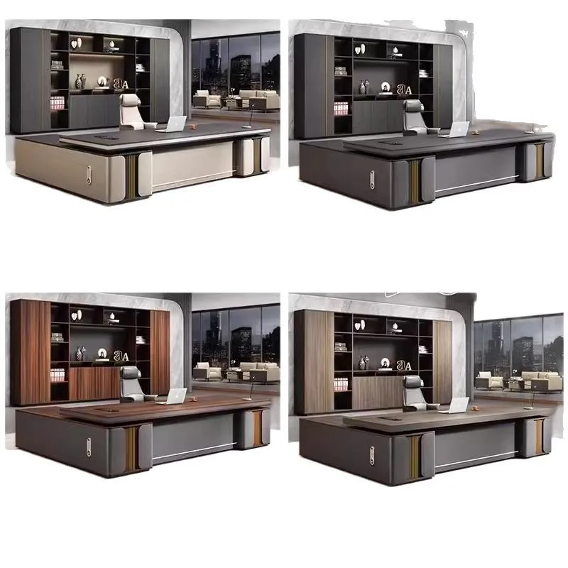 

Office President's Desk Boss Desk and Chair Combination Modern Light Luxury Senior Manager Commercial Class