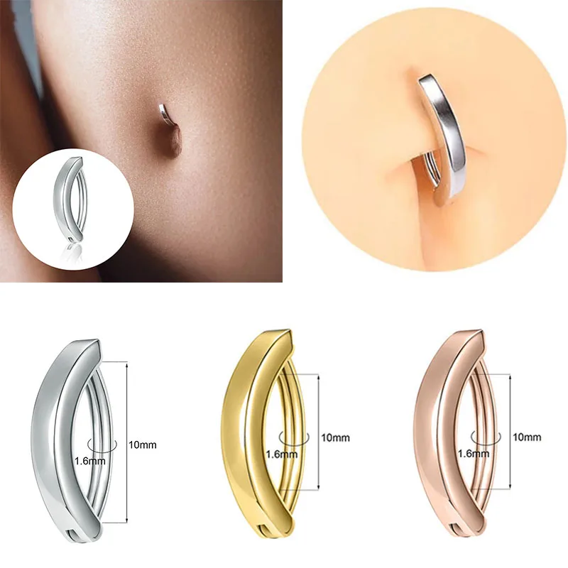 14G Navel Piercing Perforated Minimalist Pierced Belly Button Ring Anti-allergy Copper Belly Button Ring Body Piercing Umbilical