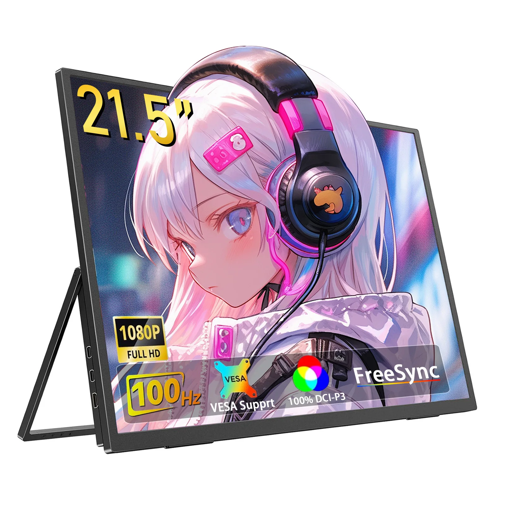 21.5Inch Portable Monitors 100Hz Laptop Second Screen PC Extension TV external For Steach/Steach/Mac/PC With Type C Mini HDMI