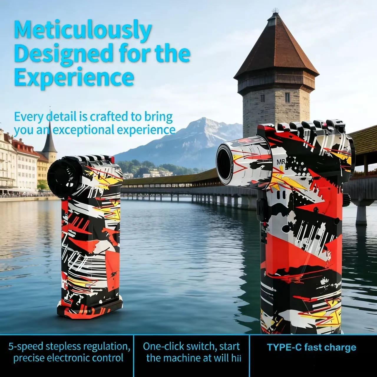 

L3 Серебристо-черно-красный бесщеточный вакуумный вентилятор, высота 850000 об/мин, сильная скорость ветра 75 м/с, турбоструйный фен + пистолет для мойки автомобиля + снег