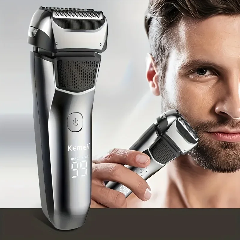 KEMEI Kemei-8512 Men\'s Grooming Razor, Precision Beard Trimmer, Cordless Electric Rechargeable Shaver