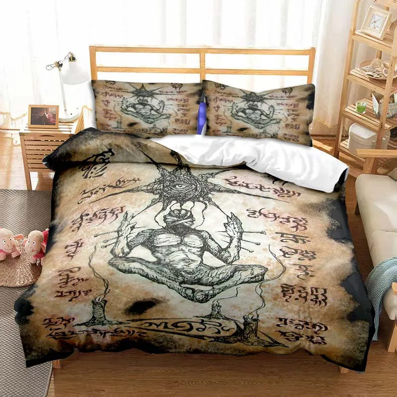 

Demon Satan Skull Twin Bedding Set 3 Piece Comforter Set Bed Duvet Cover Double King Comforter Cover Home Textile