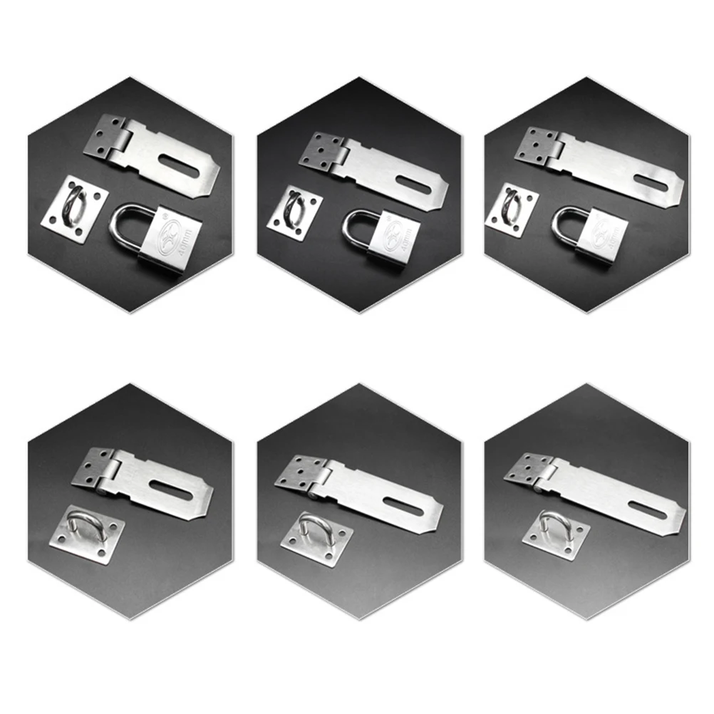 

2Pcs 5 Inch Stainless Steel Hasp and Staple Strong Door Latch for Cabinet Drawer Cupboard Shed Container Garage Locking Solution
