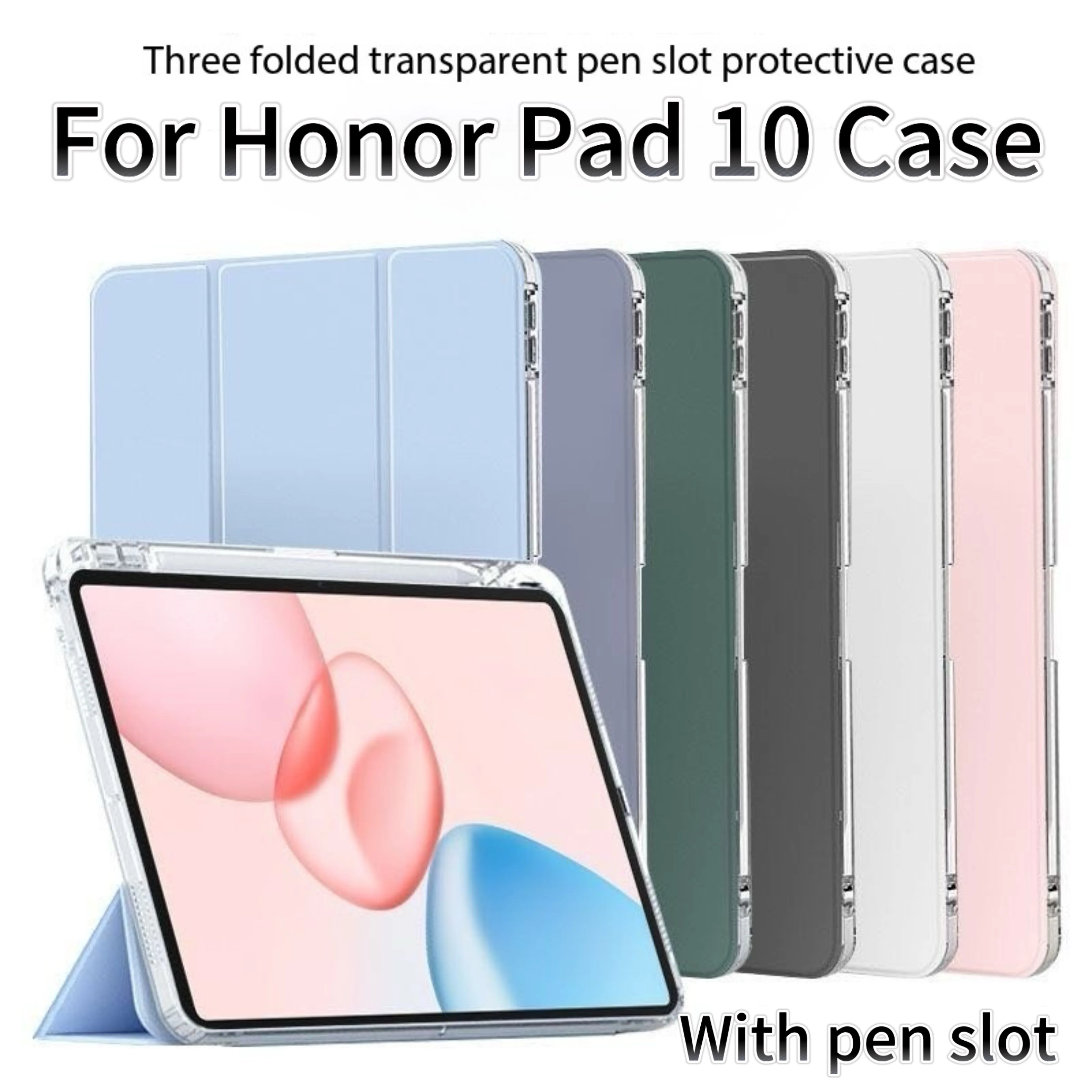 

Мягкий прозрачный смарт-чехол из ТПУ для Huawei Honor Pad 10 12,1 2025 12,1 дюйма HEY3-W00 W10, чехол с держателем для ручек