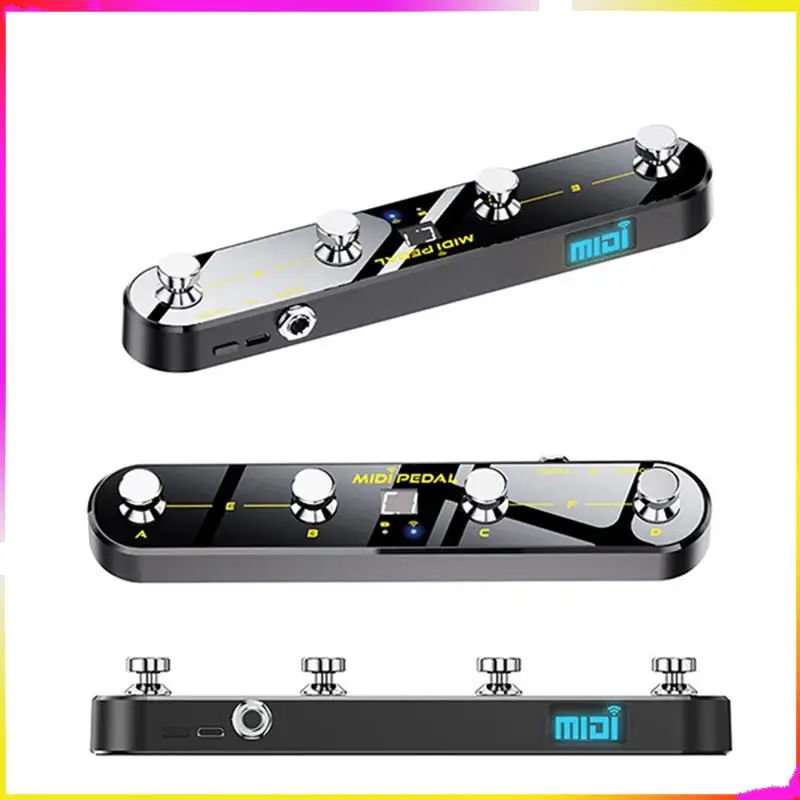 M04K MIDI دواسة التحكم وضع الصوت اللاسلكي تبديل أربع خطوات مسمار الغيتار الذكي دواسة للجيتار الكهربائي