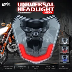 Powerzone Motorcycle LED Headlight Head Light For KTM EXC XC SX MX 125 250 300 450 Supermoto Headlamp Universal