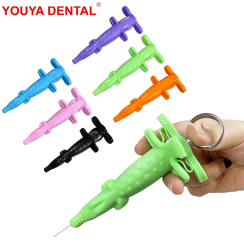 2pc Crocodile Shaped Dental Syringe Sleeve Reusable Dentistry Syringe Cover Dentist Surgical Injector Protective Tool Instrument