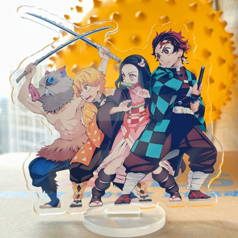 

Demon Slayer Acrylic Ornaments Kamado Nezuko Zenitsu Inosuke Anime Figures Car Desk Decoration Models Children Toy Birthday Gift
