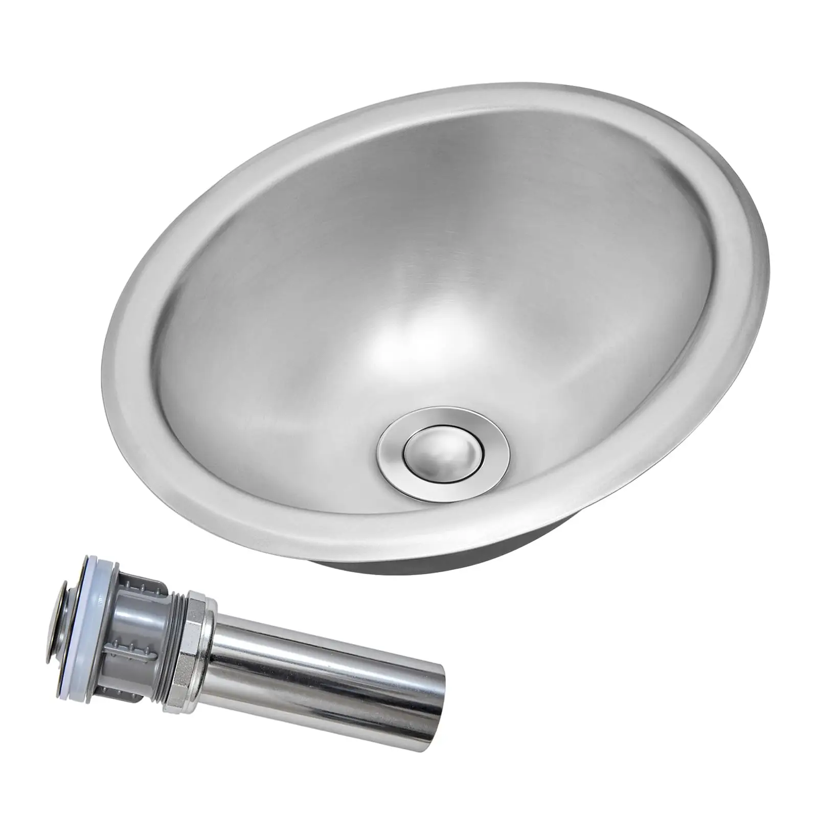 Stainless Steel Oval Bar Sink For RV Outdoor Kitchen Bathroom Laundry With Drain Assembly