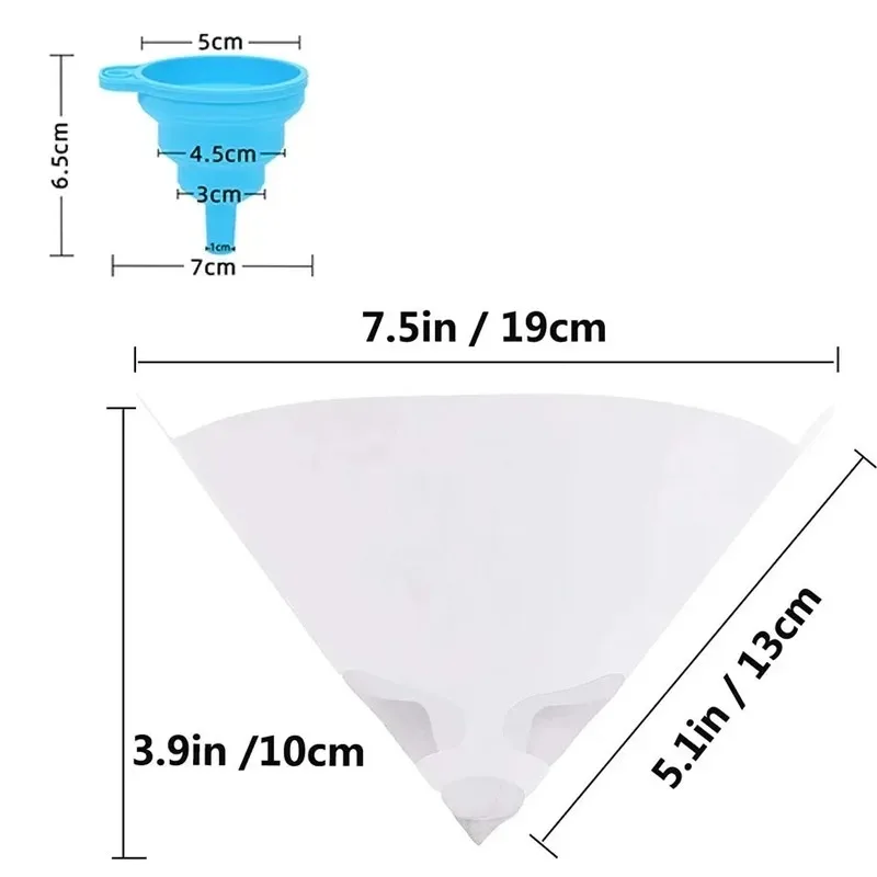 100pcs Paint Filter Paper Purifying Straining Cup Funnel Disposable 100 Mesh Paint Filte Mesh Conical Nylon Micron Paper