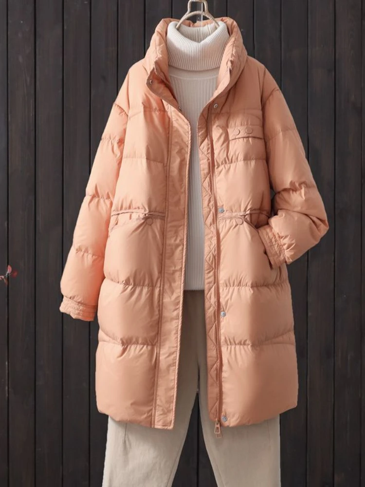 Winter Women White Duck Puffer Down Jackets Coats 2024 Warm stand collar Windproof Ladies down    jacket for women Q434