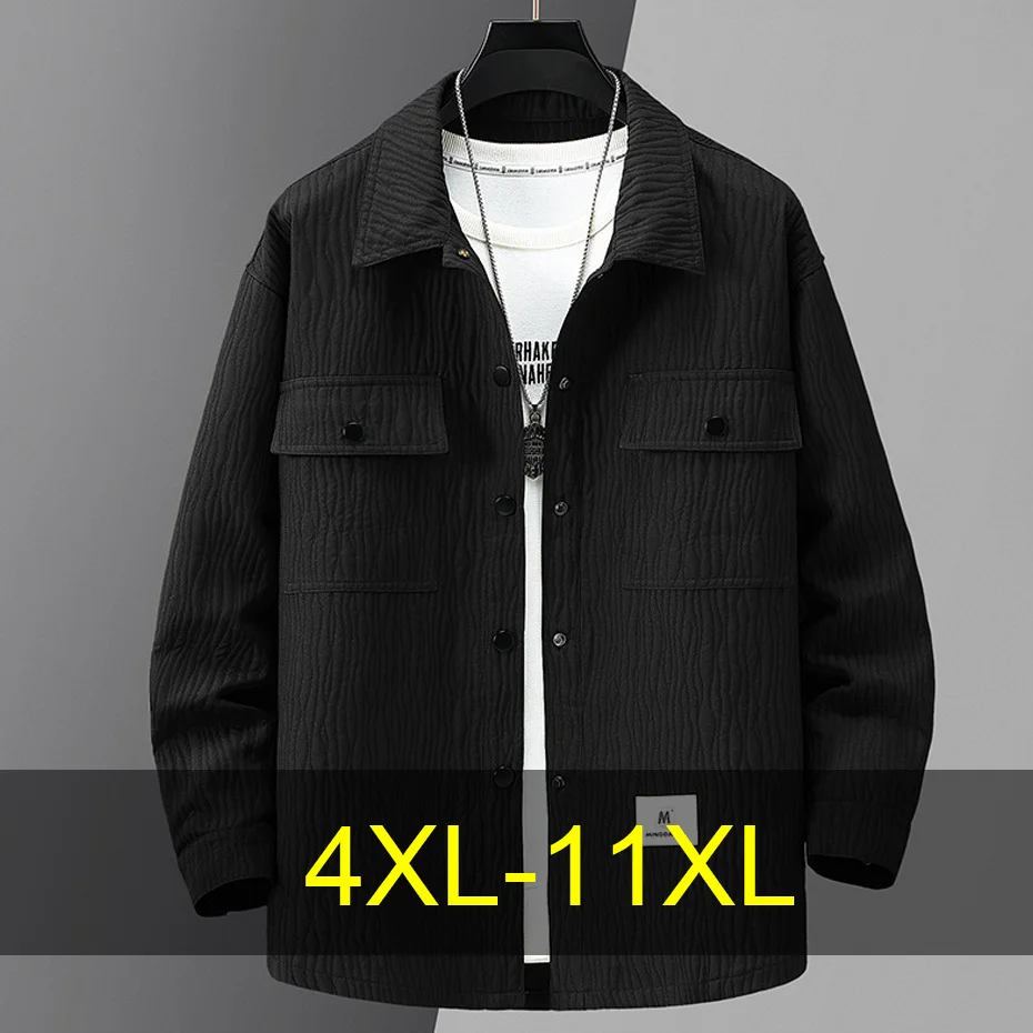 

11XL 10XL Plus Size Jacket Men Spring Autumn Cargo Jacket Coat Male Fashion Casual Solid Color Jackets Big Size 11XL