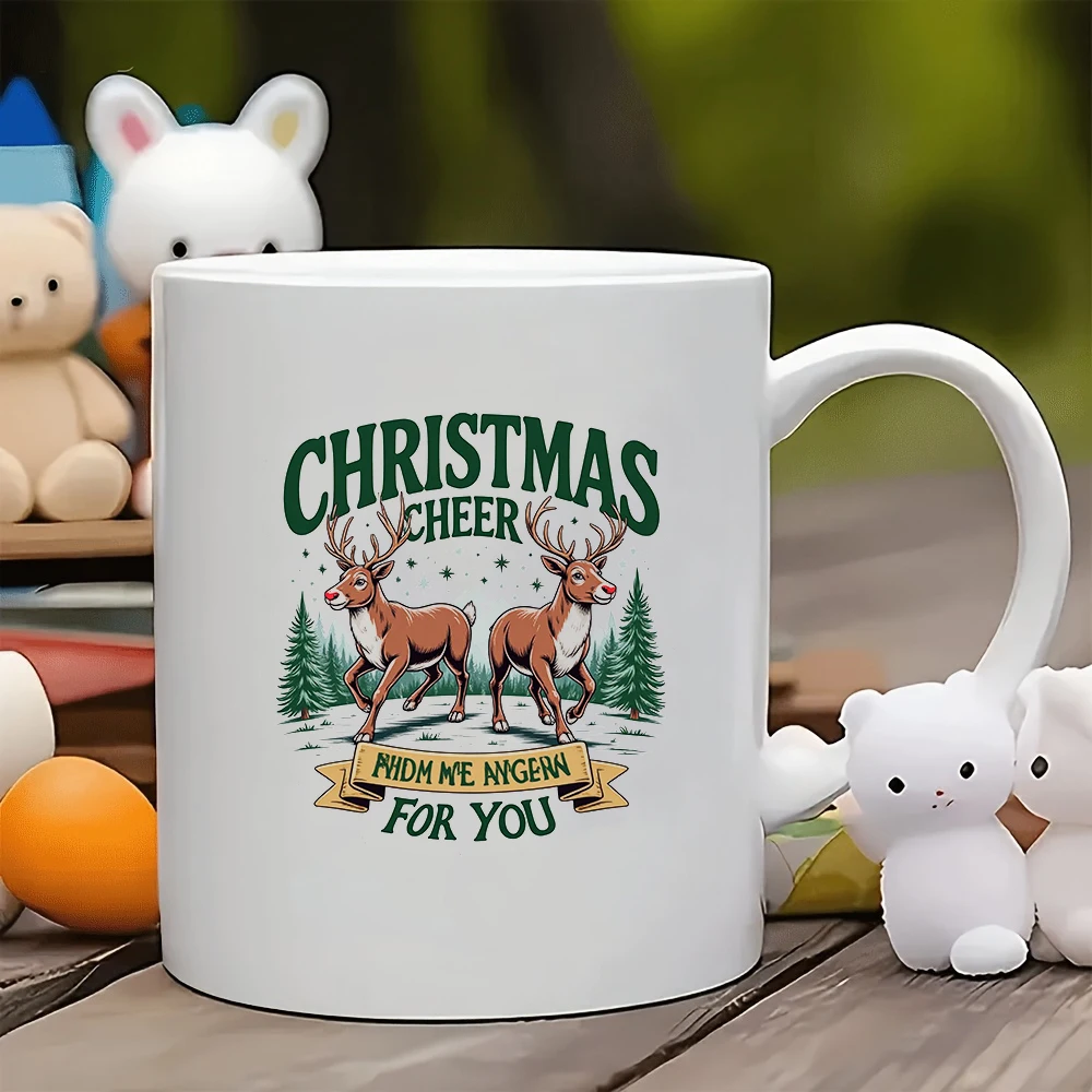 

11oz Mug + Cartoon Santa Claus Cup Christmas Gift Kids Water Cup Family Office Coffee Cup Set