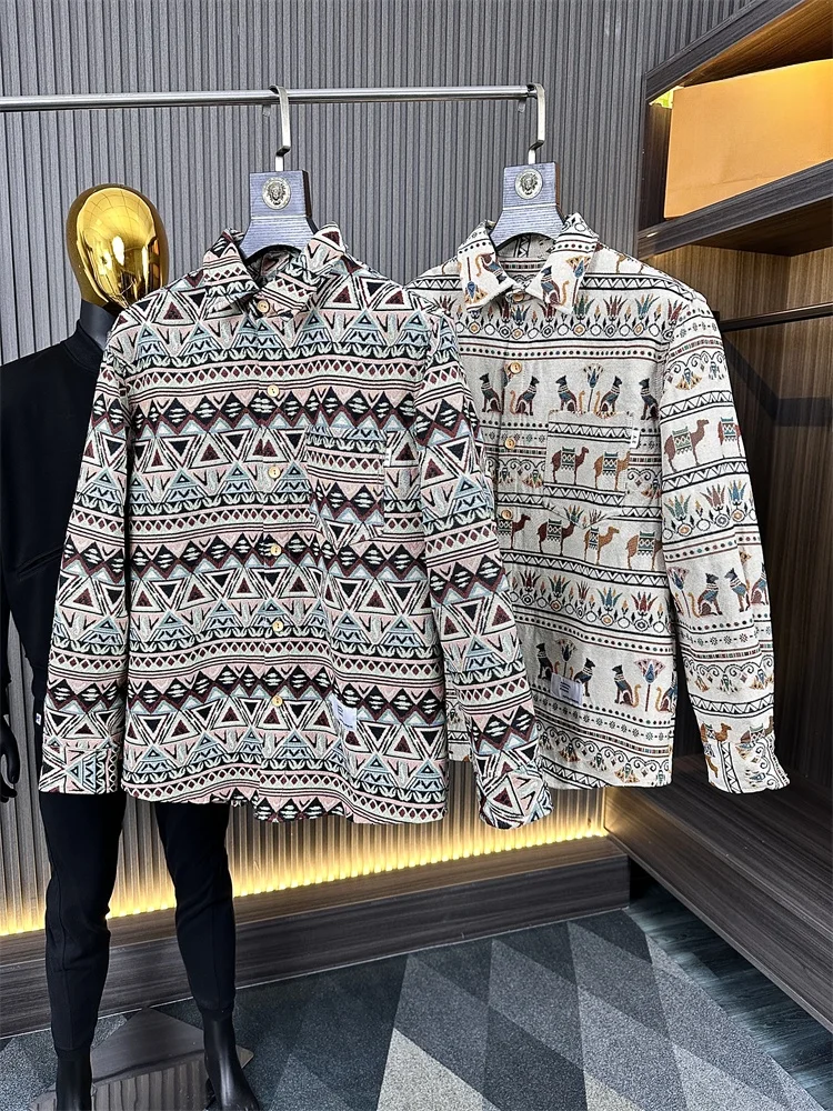 Ethnic Fashion Men - Chemise décontractée ample en coton tricoté