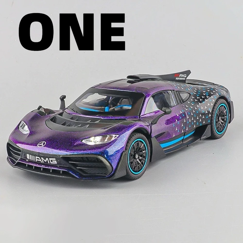 

Масштаб 1:24 ONE Vision GT, игрушечная модель автомобиля, литой под давлением, амортизация, суперкар, световой звук, модели транспортных средств, коллекция подарков для мальчиков