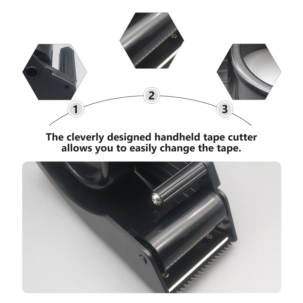 قطعتان من قاطع الشريط شديد التحمل، موزع تغليف مريح محمول باليد، أداة إغلاق خفيفة الوزن، مستلزمات المستودعات للشريط