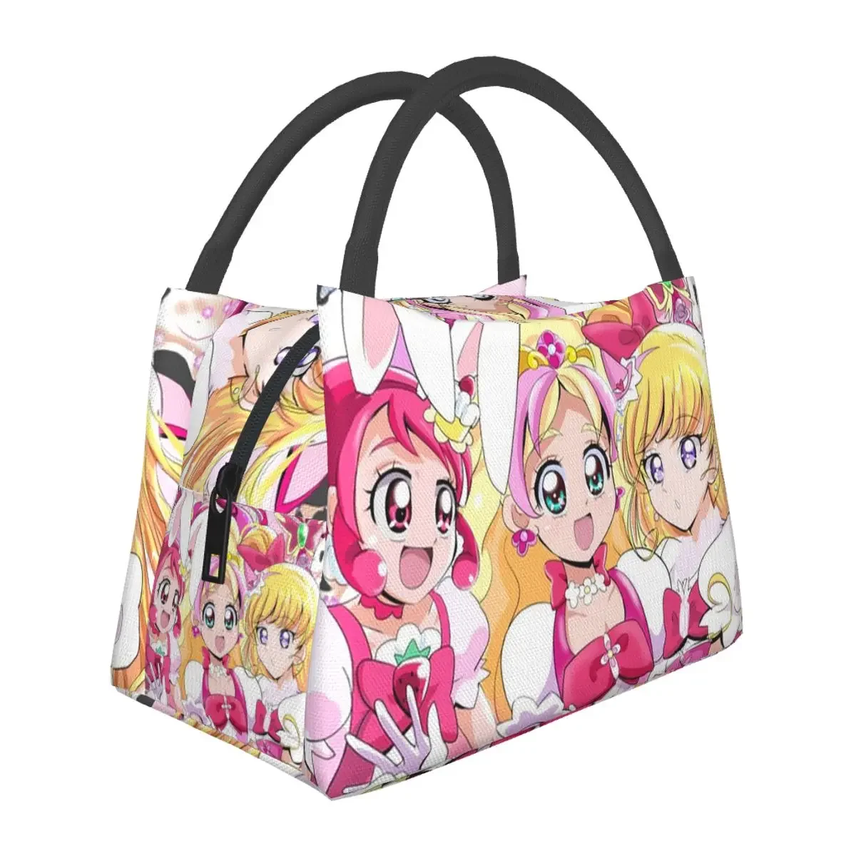 Smile Precure Lunch Bags Insulated Bento Box Leakproof Lunch Tote Picnic Bags Cooler Thermal Bag for Woman Children Office