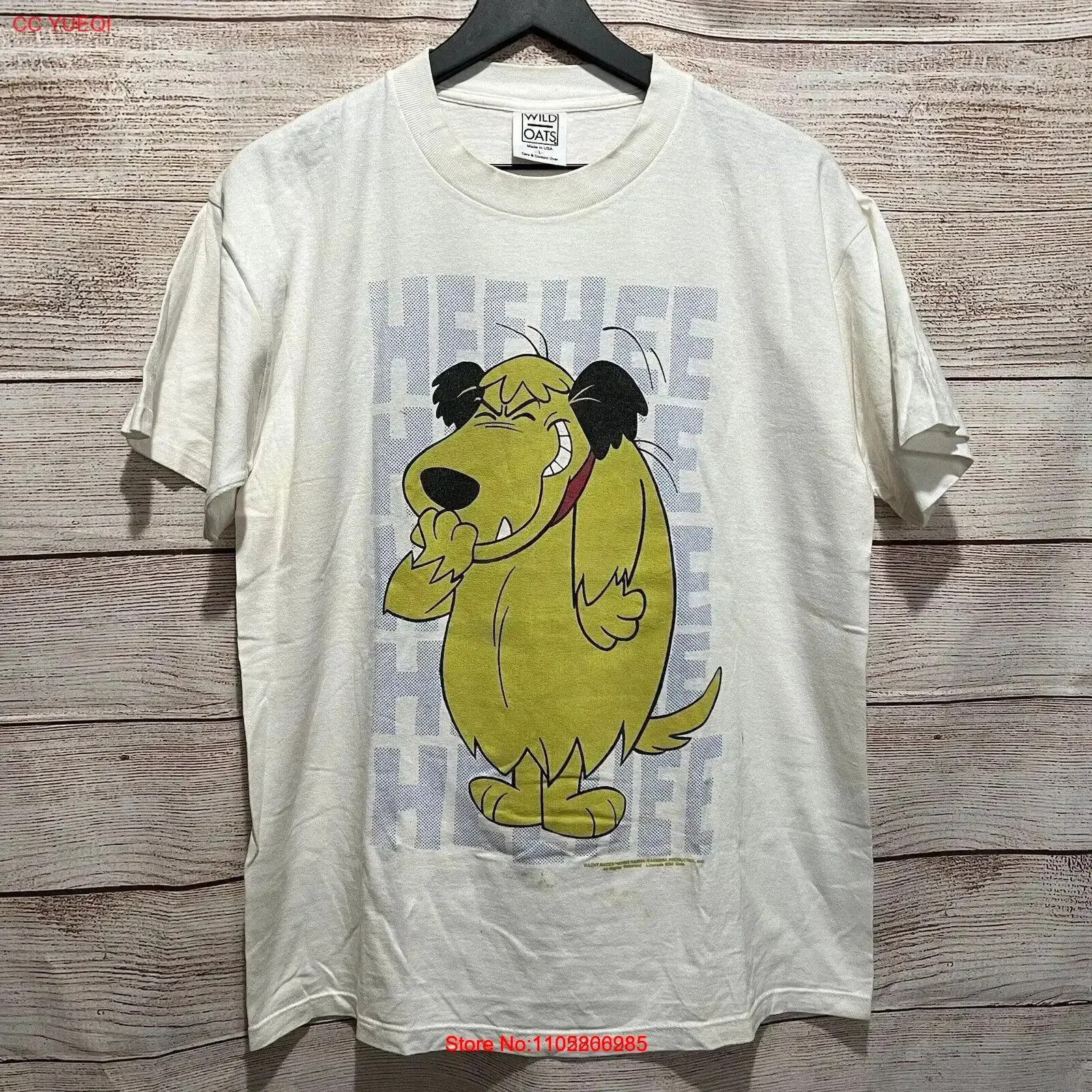 Vintage Muttley Wacky Races HeeHee T Shirt Hanna Barbera Cartoon TV Large 1993 vintage Washed streetwear Soft designer clothes