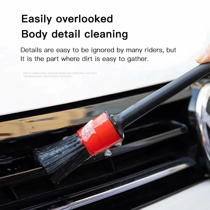 5Pcs Car Wash Brush Soft Brush Detail Brush Automotive Interior Cleaning Tools Air Conditioner Air Outlet Cleaning Brush