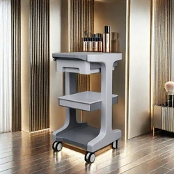 New Design White Medical Aesthetic Device Carts Acrylic Salon Beauty Spa Trolley Facial Machine Trolley Carts Dental Trolley