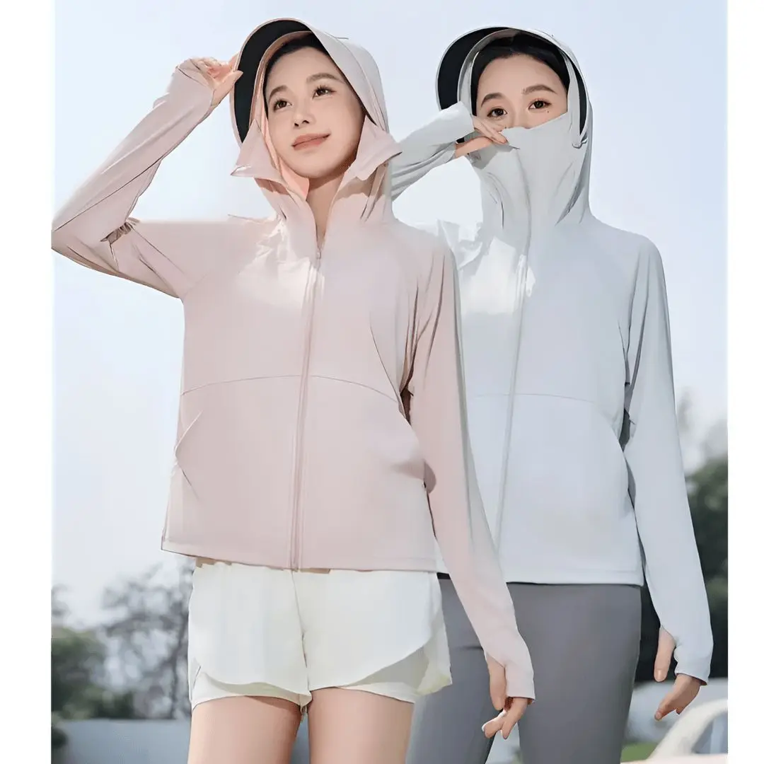 2026 Ice Silk Sun Protection Clothing Coat Women's New Summer Outwear Female Cycling Sunscreens Jacket Hooded Thin Overwear Tide