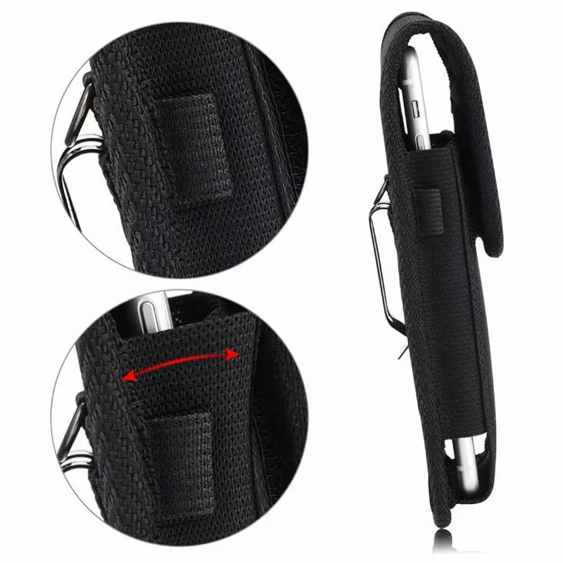 Bolsa de teléfono táctica para acampar al aire libre, bolsa negra del ejército, cinturón de bucle de gancho, funda de nailon para móvil, 10Cm, caliente