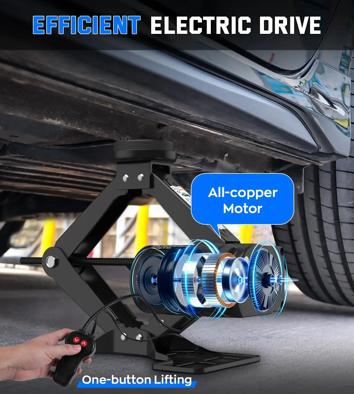 

Electric Car Jack for Model Y Model 3/S/X, Portable 2 Ton 12V Electric Jack for Tesla Vehicles with Lug Wrench·New Popularity