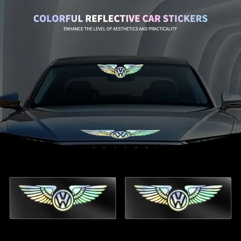 

Car Logo Decorative Colorful Laser Reflective Waterproof Decals For Volkswagen GOLF 5 Tiguan Polo Golf 6 Golf 7 Jetta Accossorie