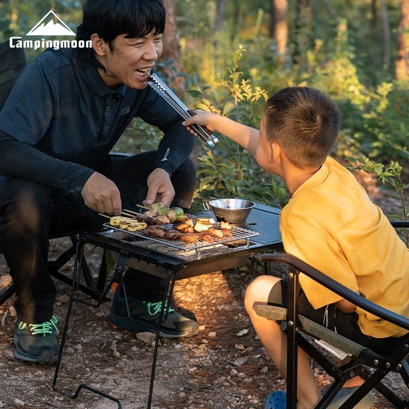CAMPINGMOON UG-1 One Unit IGT Carbon Grill Camping Table Expansion Windproof BBQ Stove Double Layer Insulated Firewood Stove