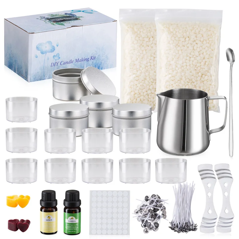 DIY candle kit soy bean wax making supplies handmade aromatherapy beeswax crafts gifts candle